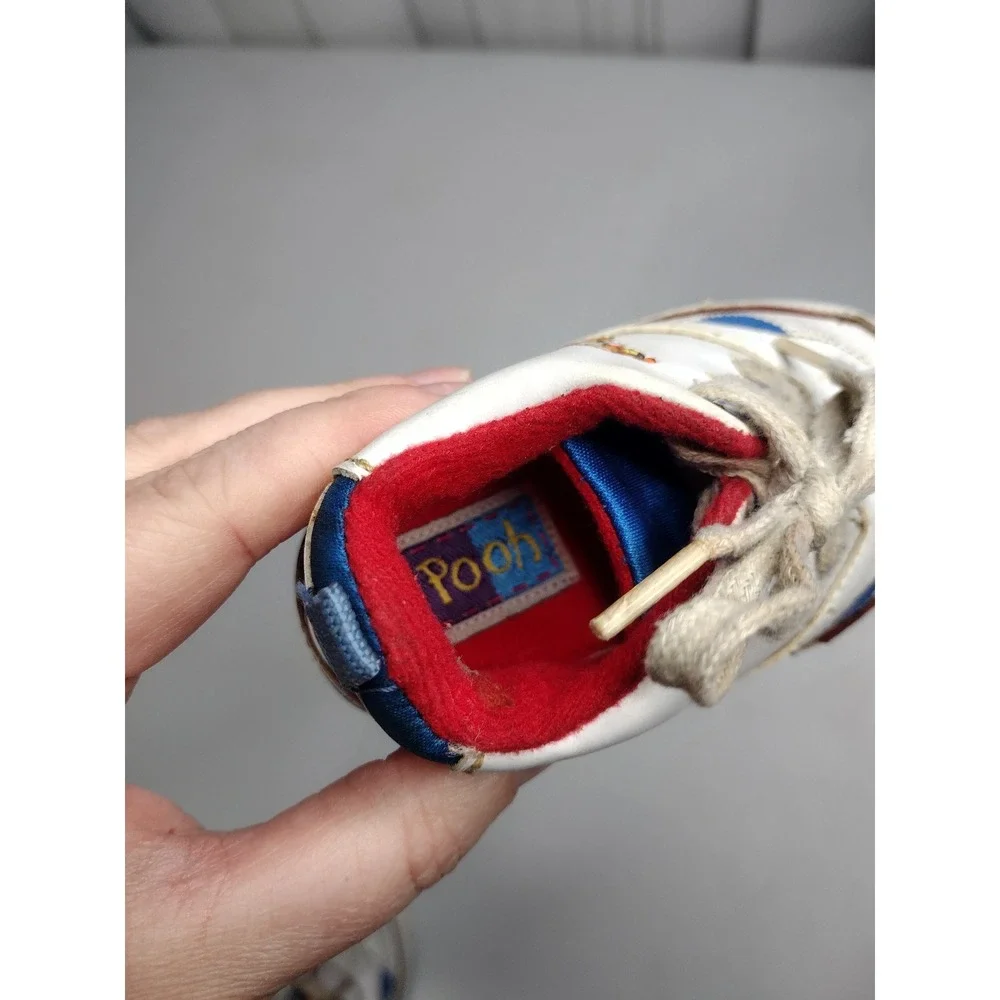 Disney Winnie the Pooh‎ Tigger Vintage Crib Shoes White Blue Red Baby Size 3
